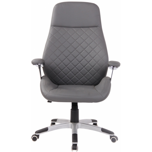 Kancelárska stolička Layton, syntetická koža, šedá - 1