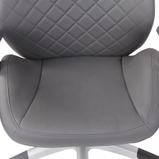 Kancelárska stolička Layton, syntetická koža, šedá - 4