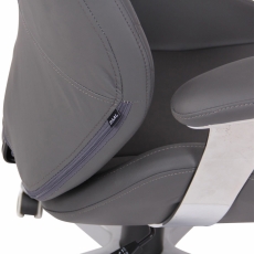 Kancelárska stolička Layton, syntetická koža, šedá - 6