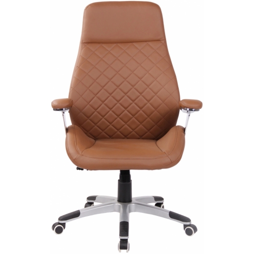 Kancelárska stolička Layton, syntetická koža, svetlo hnedá - 1