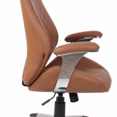 Kancelárska stolička Layton, syntetická koža, svetlo hnedá - 2