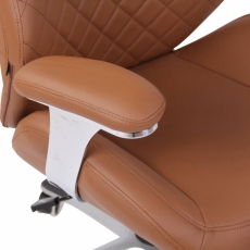 Kancelárska stolička Layton, syntetická koža, svetlo hnedá - 6