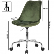 Kancelárska stolička Leon, zamat, zelená - 3