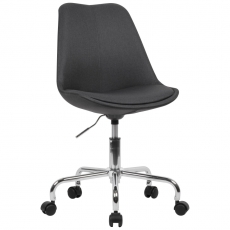 Kancelárska stolička Leos, textilná poťahovina, tmavo šedá - 1
