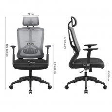 Kancelárska stolička Lesli, čierna/sivá - 6