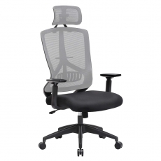 Kancelárska stolička Lesli, čierna/sivá - 8