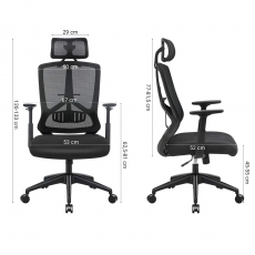Kancelárska stolička Lesli, čierna - 6