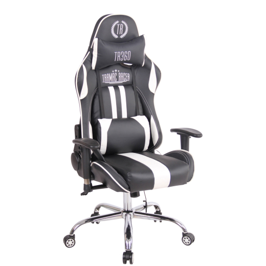 Kancelárska stolička Limit XM s masážnou funkciou, syntetická koža, čierna / biela - 1