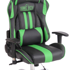 Kancelárska stolička Limit XM s masážnou funkciou, syntetická koža, čierna / zelená - 1