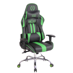 Kancelárska stolička Limit XM s masážnou funkciou, syntetická koža, čierna / zelená
