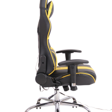 Kancelárska stolička Limit XM s masážnou funkciou, syntetická koža, čierna / žltá - 3