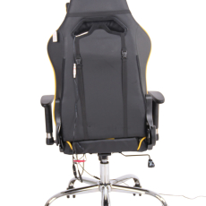 Kancelárska stolička Limit XM s masážnou funkciou, syntetická koža, čierna / žltá - 4