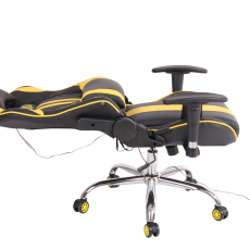 Kancelárska stolička Limit XM s masážnou funkciou, syntetická koža, čierna / žltá - 5