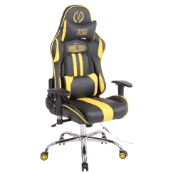 Kancelárska stolička Limit XM s masážnou funkciou, syntetická koža, čierna / žltá