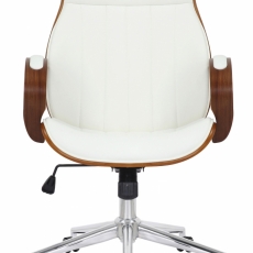 Kancelárska stolička Melilla, syntetická koža, orech / biela - 2