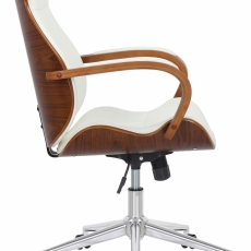 Kancelárska stolička Melilla, syntetická koža, orech / biela - 3