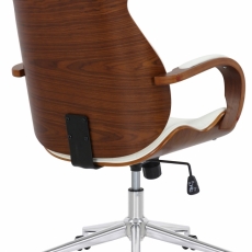 Kancelárska stolička Melilla, syntetická koža, orech / biela - 4