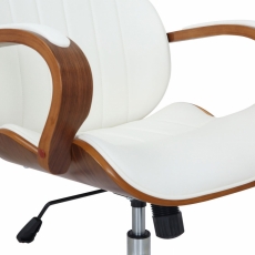 Kancelárska stolička Melilla, syntetická koža, orech / biela - 5