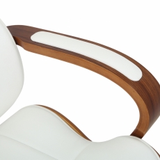 Kancelárska stolička Melilla, syntetická koža, orech / biela - 6