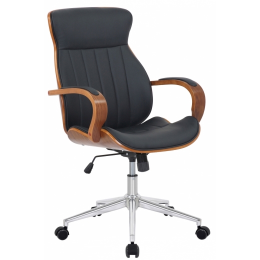 Kancelárska stolička Melilla, syntetická koža, orech / čierna - 1