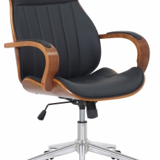 Kancelárska stolička Melilla, syntetická koža, orech / čierna - 1
