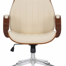 Kancelárska stolička Melilla, syntetická koža, orech / krémová - 2
