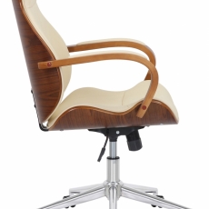 Kancelárska stolička Melilla, syntetická koža, orech / krémová - 3