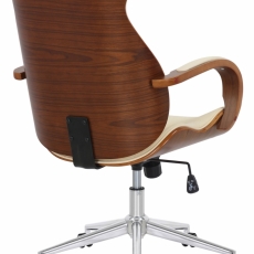 Kancelárska stolička Melilla, syntetická koža, orech / krémová - 4