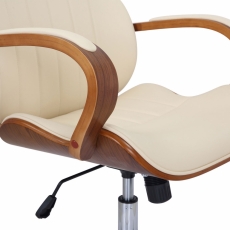 Kancelárska stolička Melilla, syntetická koža, orech / krémová - 6