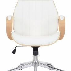 Kancelárska stolička Melilla, syntetická koža, prírodná / biela - 2