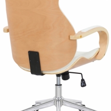 Kancelárska stolička Melilla, syntetická koža, prírodná / biela - 4