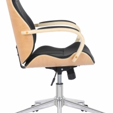 Kancelárska stolička Melilla, syntetická koža, prírodná / čierna - 3