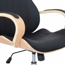 Kancelárska stolička Melilla, syntetická koža, prírodná / čierna - 6