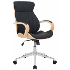 Kancelárska stolička Melilla, syntetická koža, prírodná / čierna