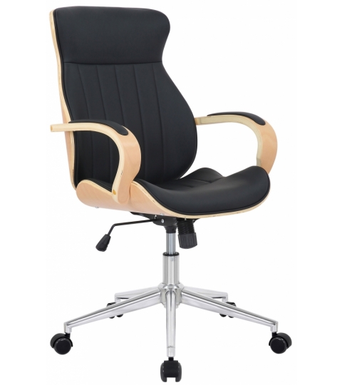Kancelárska stolička Melilla, syntetická koža, prírodná / čierna