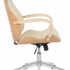 Kancelárska stolička Melilla, syntetická koža, prírodná / krémová - 3