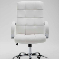 Kancelárska stolička Mikos, syntetická koža, biela - 2