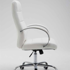 Kancelárska stolička Mikos, syntetická koža, biela - 3