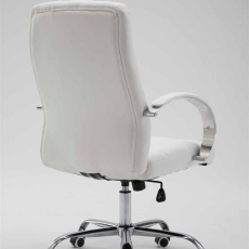 Kancelárska stolička Mikos, syntetická koža, biela - 4