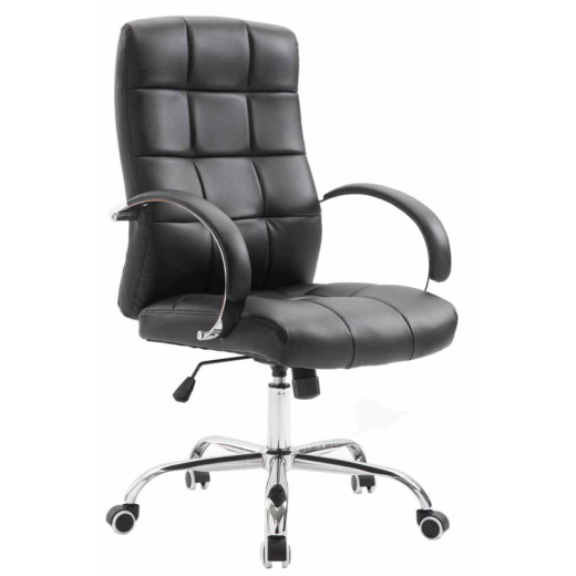 Kancelárska stolička Mikos, syntetická koža, čierna - 1