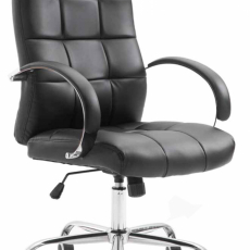 Kancelárska stolička Mikos, syntetická koža, čierna - 1
