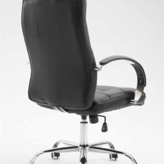 Kancelárska stolička Mikos, syntetická koža, čierna - 4