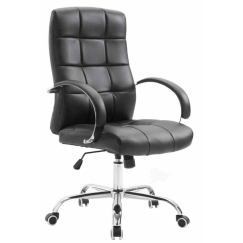 Kancelárska stolička Mikos, syntetická koža, čierna
