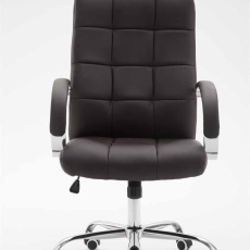 Kancelárska stolička Mikos, syntetická koža, hnedá - 2