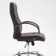 Kancelárska stolička Mikos, syntetická koža, hnedá - 3