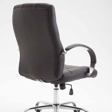 Kancelárska stolička Mikos, syntetická koža, hnedá - 4