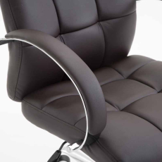 Kancelárska stolička Mikos, syntetická koža, hnedá - 6