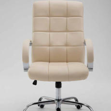 Kancelárska stolička Mikos, syntetická koža, krémová - 2