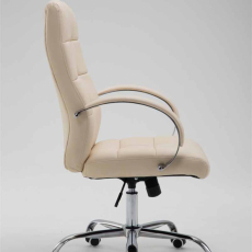 Kancelárska stolička Mikos, syntetická koža, krémová - 3