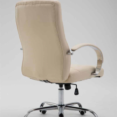 Kancelárska stolička Mikos, syntetická koža, krémová - 4